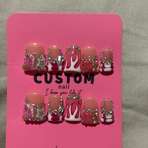 Pink and White Nail Set